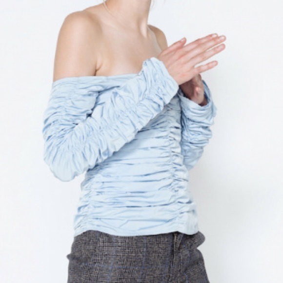 GEORGIA ALICE RUCHED BLUE TOP - Picture 9 of 11